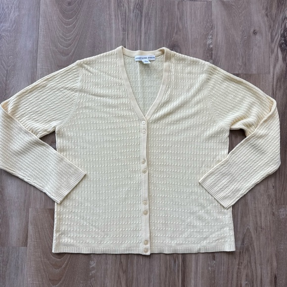 Josephine Chaus Sweaters - Josephine‎ Chaus Textured Cream Cardigan